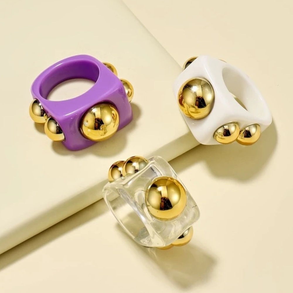 3pcs resin rings